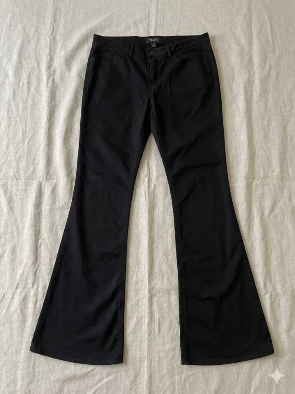 Theory Black Mid Rise Flare Bootcut Pants Size 12 Fits 10